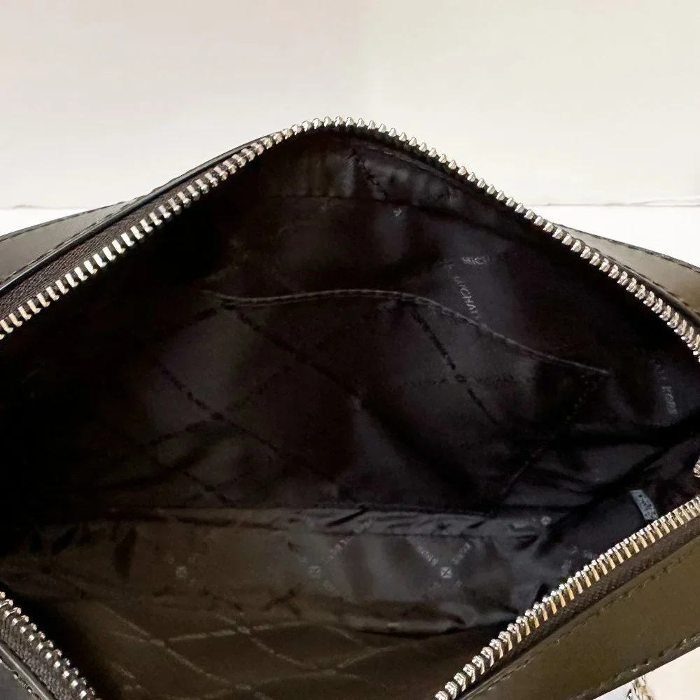 Michael Kors Jet Set Item East West Shoulder Crossbody Bag MK Signature Black - Picture 9 of 10